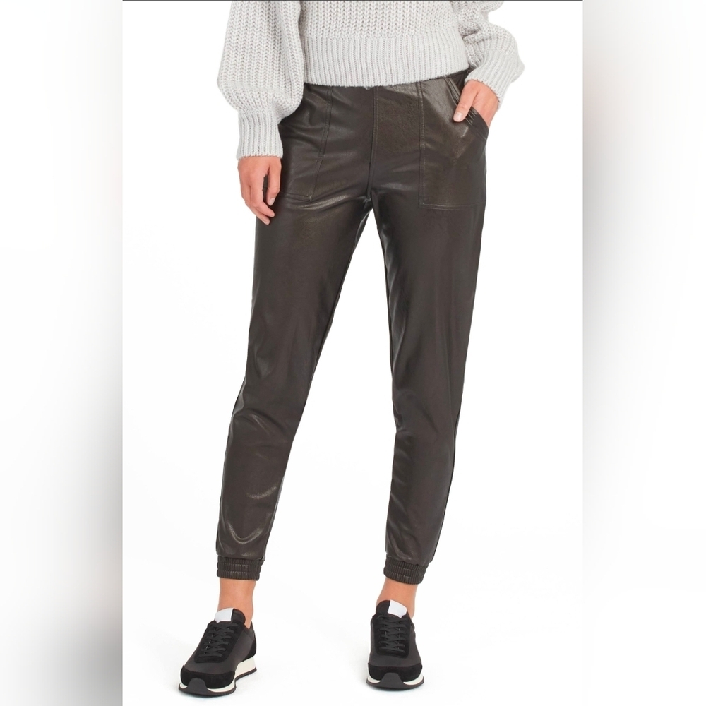 Spanx Faux Leather Jogger Pants Sz S